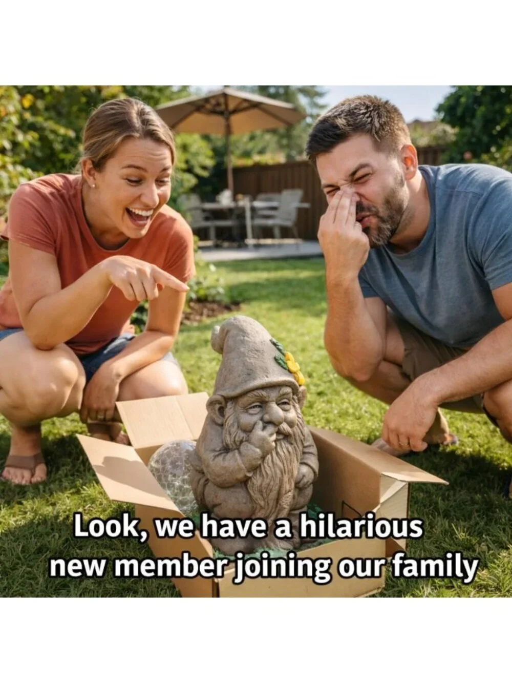 Quirky Solar-Powered Garden Gnome Statue for Yard, Patio & Lawn - Unique Gift